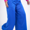 Pantalon à découpes rondes et à motif logo en strass - Bleu roi