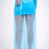 Jupe longue semi-transparente en organza siliconé - bleu turquoise