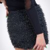 Mini jupe en silicone avec strass incrustés - noir