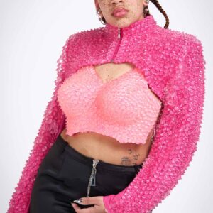 Mini veste zippée en silicone - rose et silicone transparent