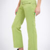 Pantalon taille basse à ceinture motif logo en strass - vert