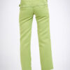 Pantalon taille basse à ceinture motif logo en strass - vert