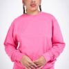 Sweat-shirt sans capuche à grand logo en strass dos - rose