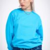 Sweat-shirt sans capuche à grand logo en strass dos - bleu turquoise