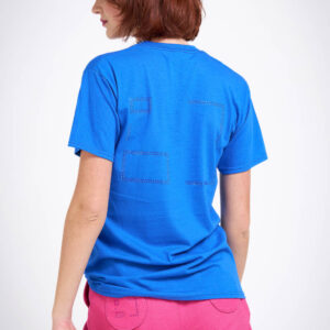 Tee shirt à grand logo en strass dos - bleu royal