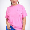 Tee shirt à petit logo en strass - rose