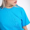 Tee shirt à petit logo en strass - bleu turquoise