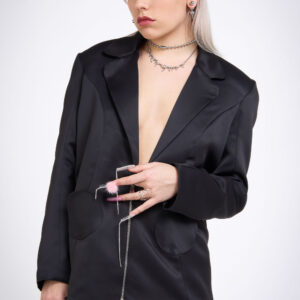 Veste tailleur zippée - noir