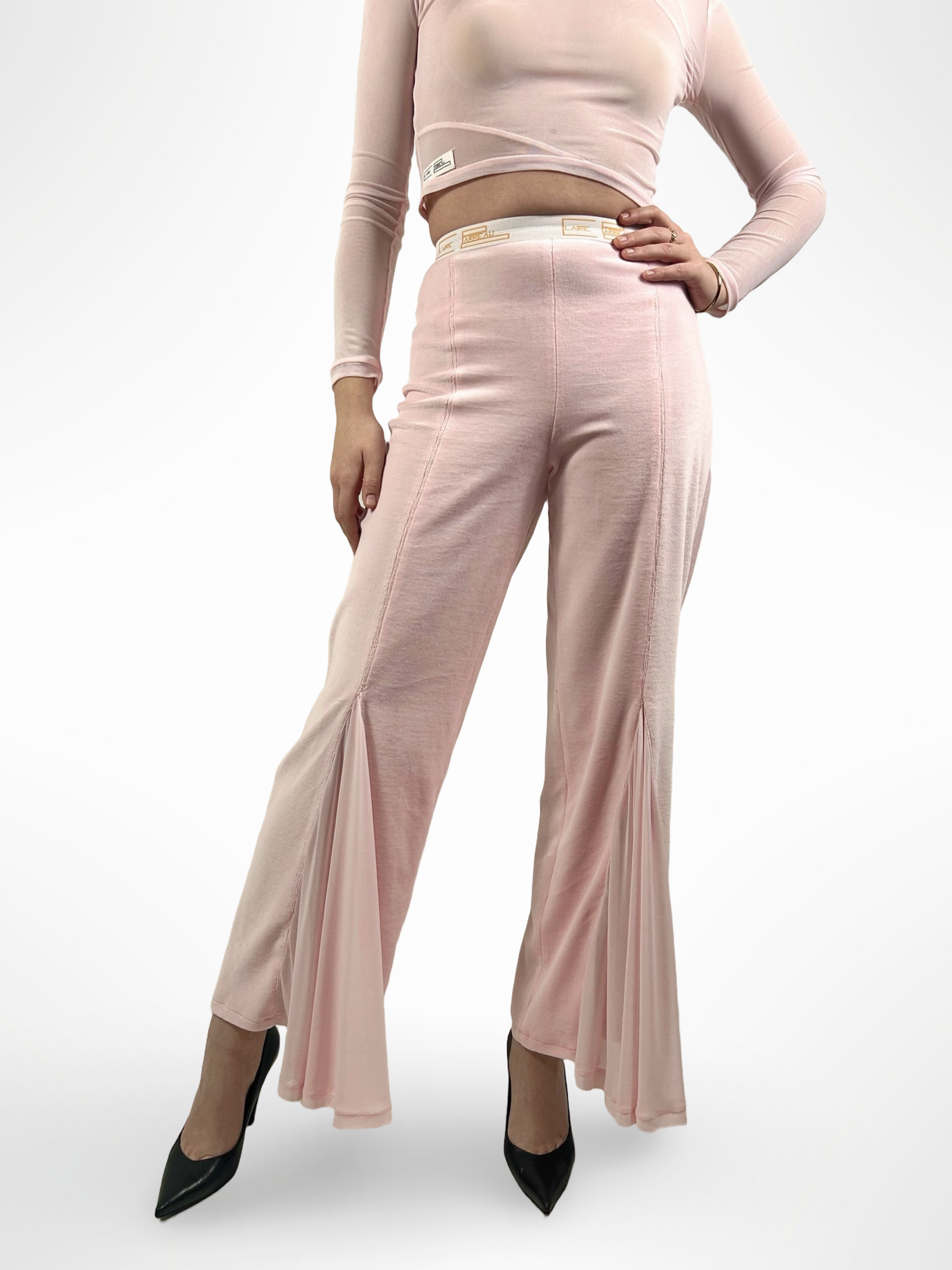 pantalon à godets en mesh